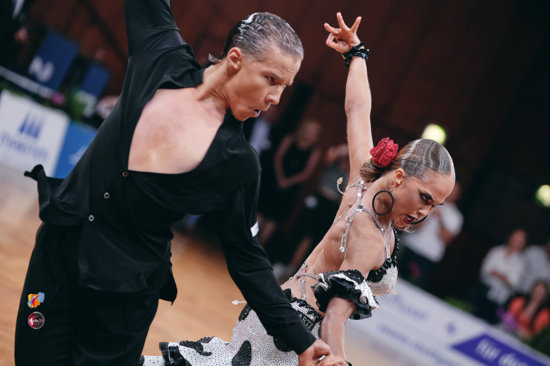 Vladimir Vyrleev and Maria Proshletsova during WDSF Open Latin in GOC 2024 Vladimir Vyrleev and Maria Proshletsova during WDSF Open Latin in GOC 2024